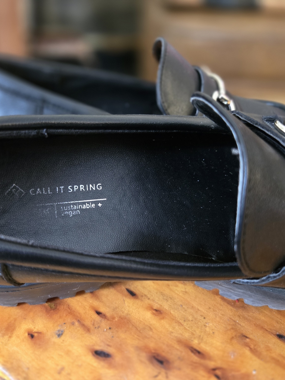 Women's Black Loafers with Lug Sole - Picture 3 of 5